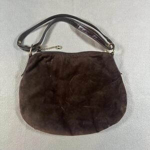 Shoulder Bag Brown Suede Y2K Vintage